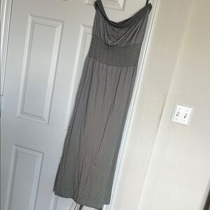 Elegant Black and White Striped Dress